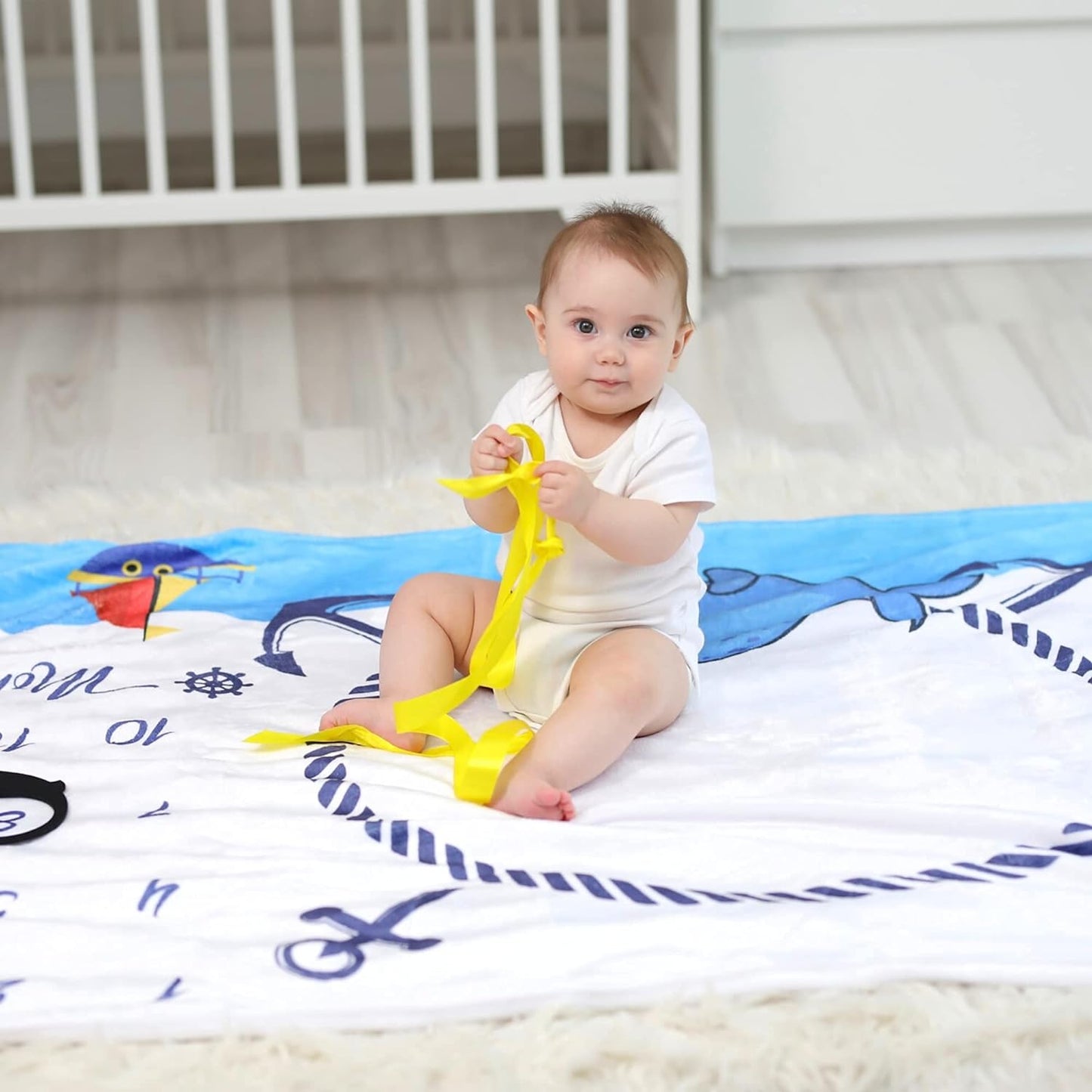 Whale Milestone Blanket - 50x40, Perfect for Boys and Girls