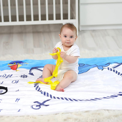 Whale Milestone Blanket - 50x40, Perfect for Boys and Girls