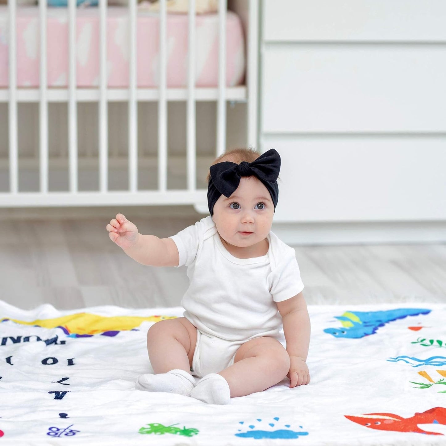 Dinosaur-Themed Baby Milestone Blanket - Includes Markers, 50x40, Perfect for Both Boys and Girls