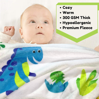 Dinosaur-Themed Baby Milestone Blanket - Includes Markers, 50x40, Perfect for Both Boys and Girls